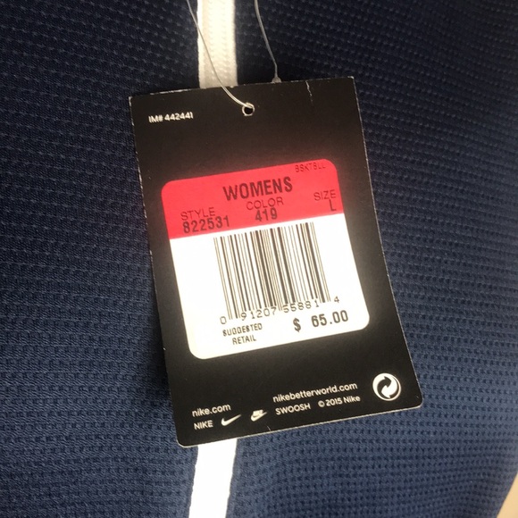 Nike women’s dri fit navy white basketball jacket large NWT - Picture 3 of 9